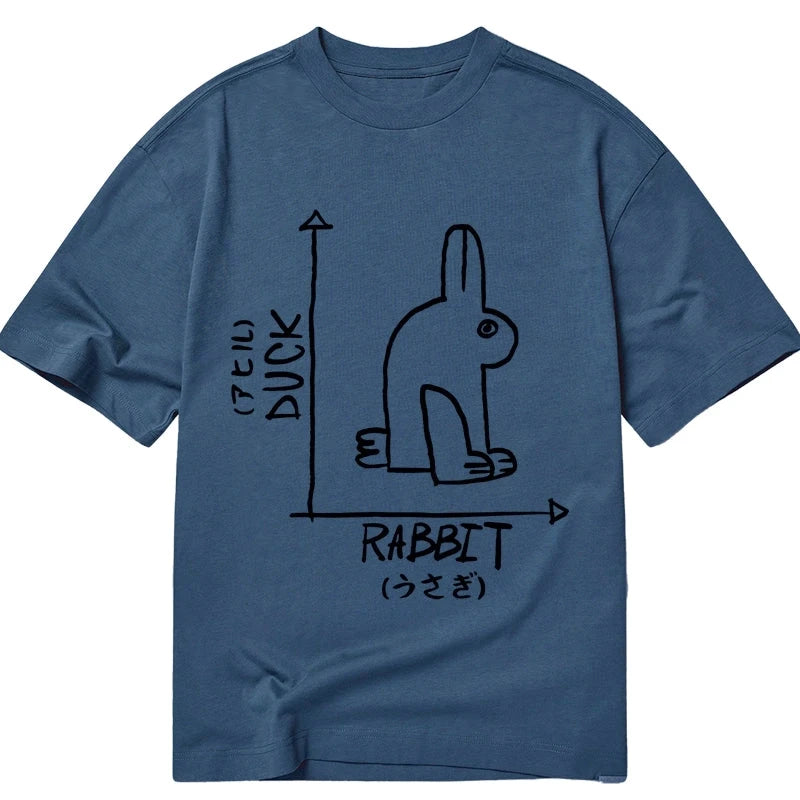 Modecanvas A Rabbit And A Duck DTG Printing Classic T-Shirt-modecanvas