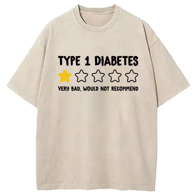 Modecanvas Type 1 Diabetes Very Bad Washed T-Shirt