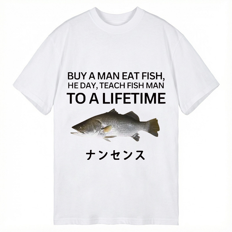 Modecanvas Buy a Man Eat Fish DTG Printing Classic T-Shirt-modecanvas