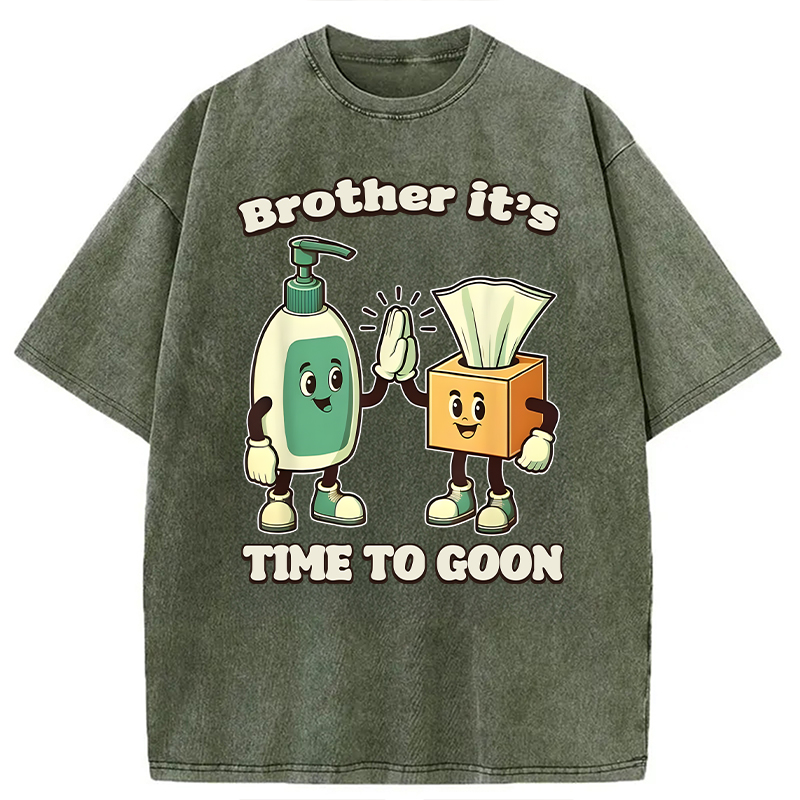 Modecanvas Funny Goon Squad Cleaning Products Meme DTG Printing Washed T-Shirt
