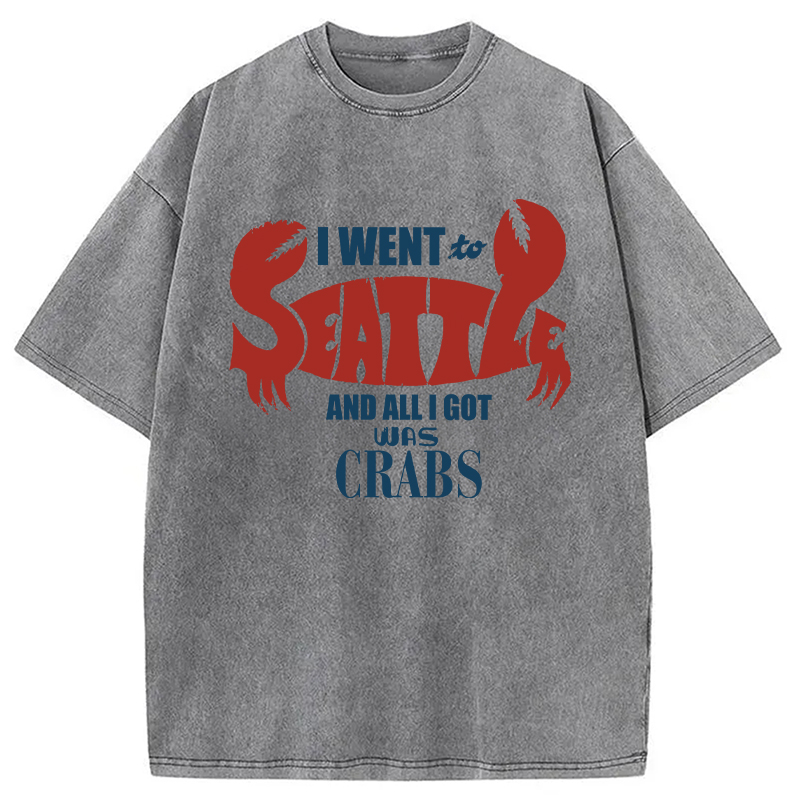 Modecanvas Seattle Crabs DTG Printing Washed T-Shirt