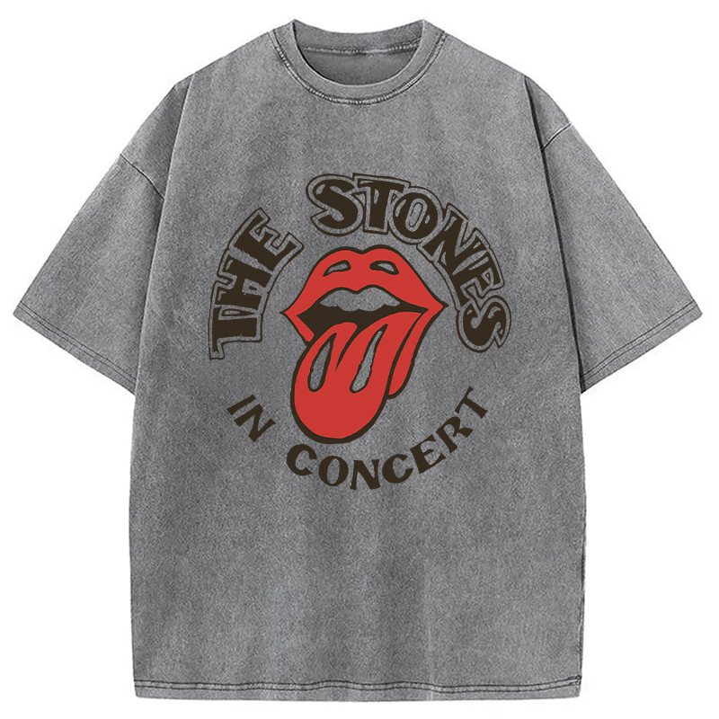 Modecanvas The Stones In Concert DTG Printing Washed T-Shirt