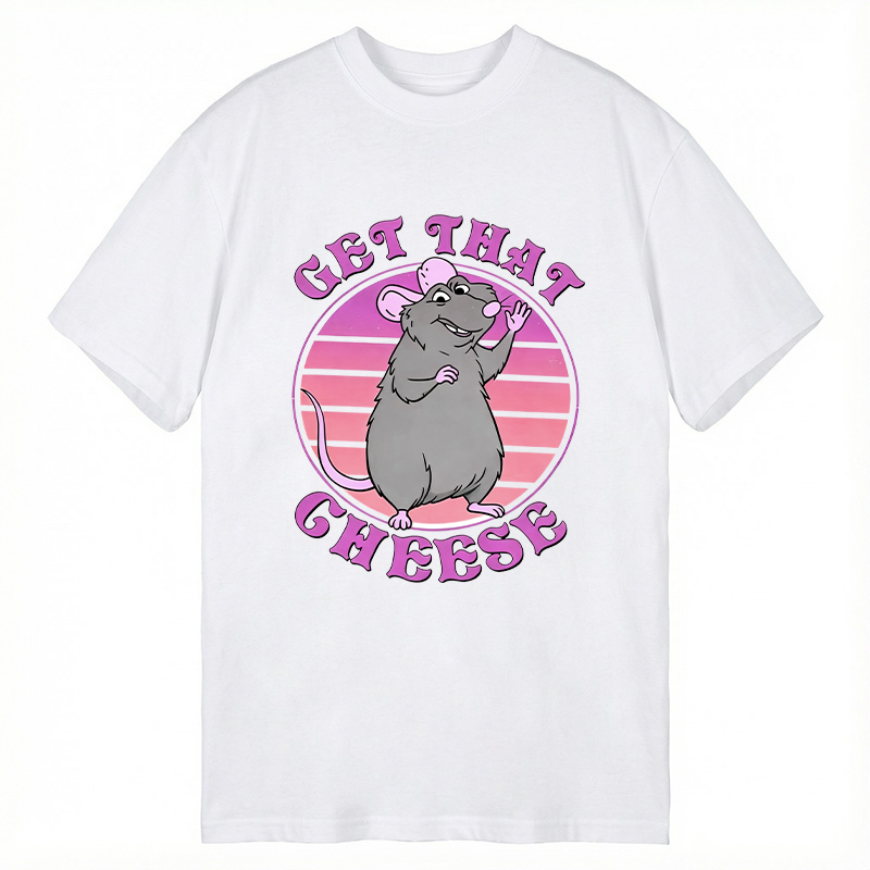Modecanvas Get That Cheese Funny Rat DTG Printing Classic T-Shirt-modecanvas