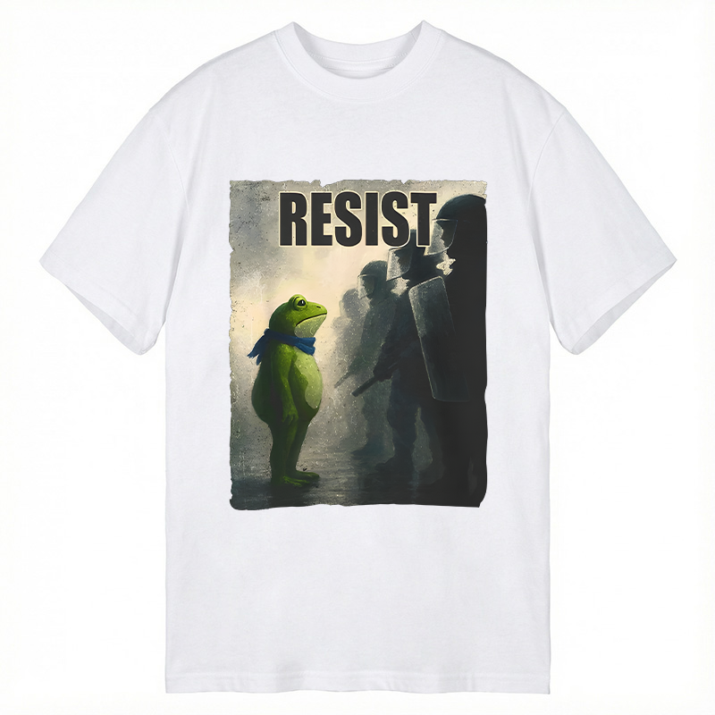 Modecanvas Portland Frog Protest Funny DTG Printing Classic T-Shirt-modecanvas