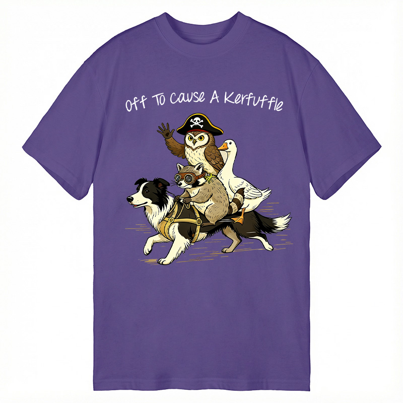 Modecanvas Off To Cause A Kerfuffle Funny Animal Group Meme DTG Printing Classic T-Shirt-modecanvas