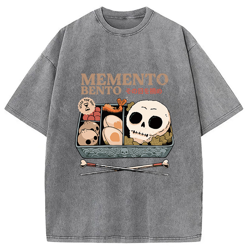 Modecanvas Memento Bento Skull Washed T-Shirt
