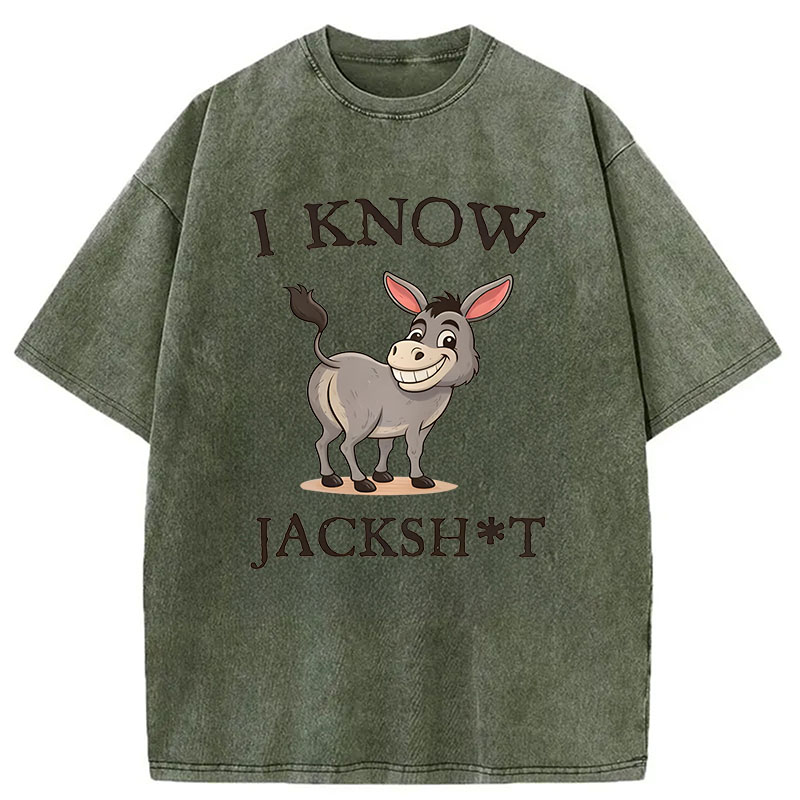 Modecanvas I Know Jackshit Donkey DTG Printing Washed T-Shirt