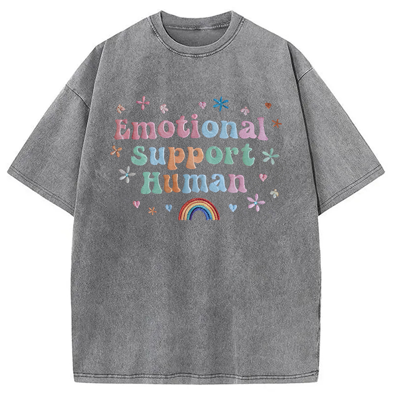 Modecanvas Emotional Support Human DTG Printing Washed T-Shirt