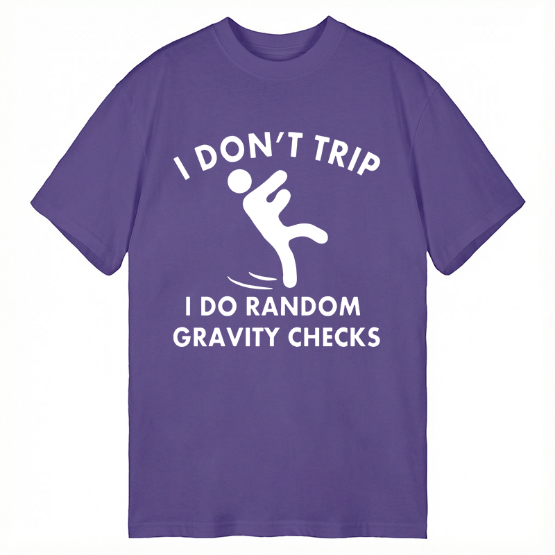 Modecanvas Random Gravity Checks Funny DTG Printing Classic T-Shirt-modecanvas