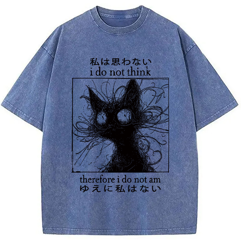 Modecanvas The Philosophy Of Cat Washed T-Shirt