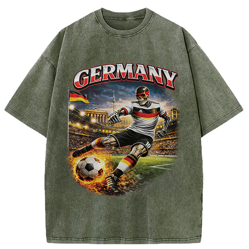 Modecanvas Germany Soccer Vintage DTG Printing Washed T-Shirt