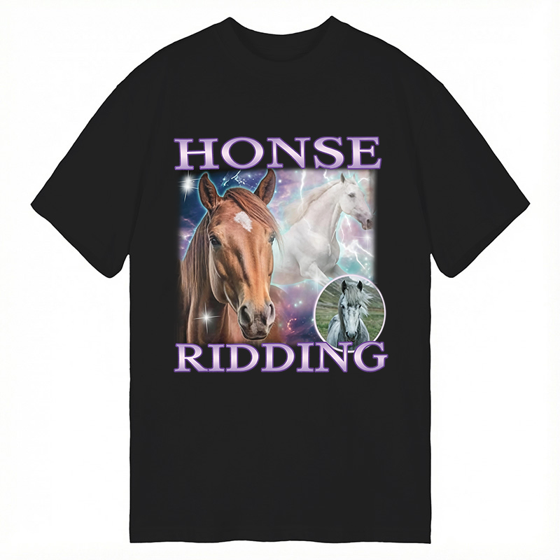 Modecanvas Honse Ridding DTG Printing Classic T-Shirt-modecanvas