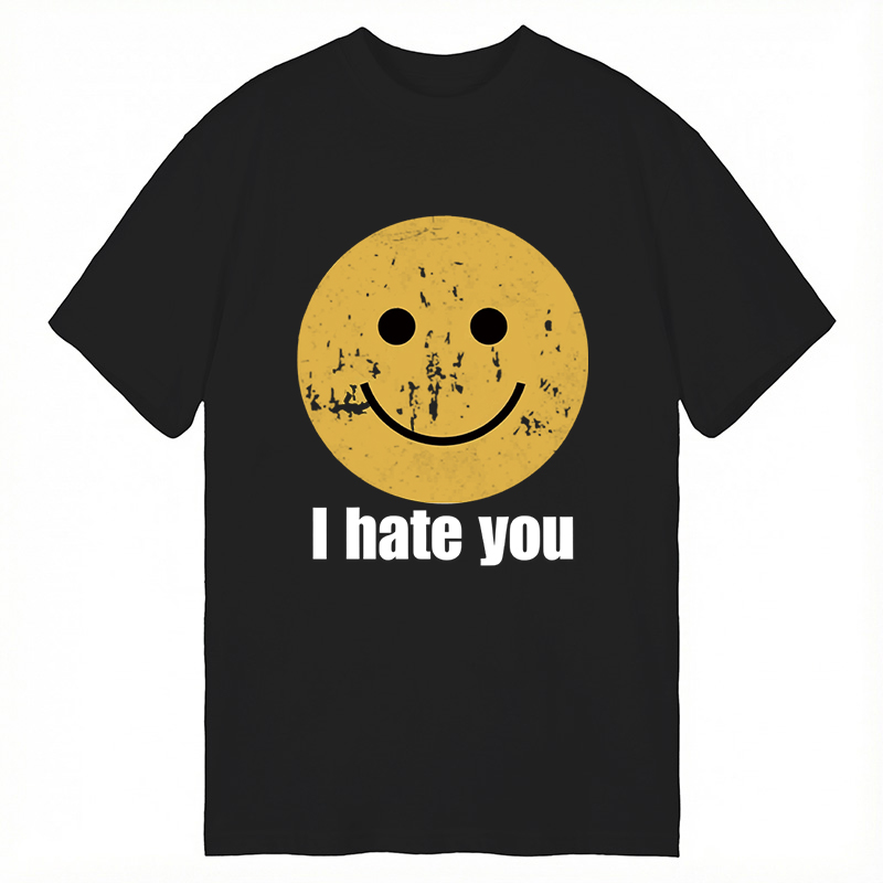 Modecanvas I Hate You Smiley Face DTG Printing Classic T-Shirt-modecanvas