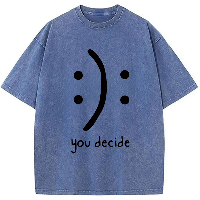 Modecanvas Laugh Or Sad Washed T-Shirt