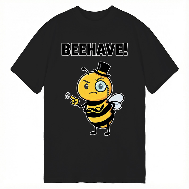 Modecanvas Beehave! Funny Bee DTG Printing Classic T-Shirt-modecanvas