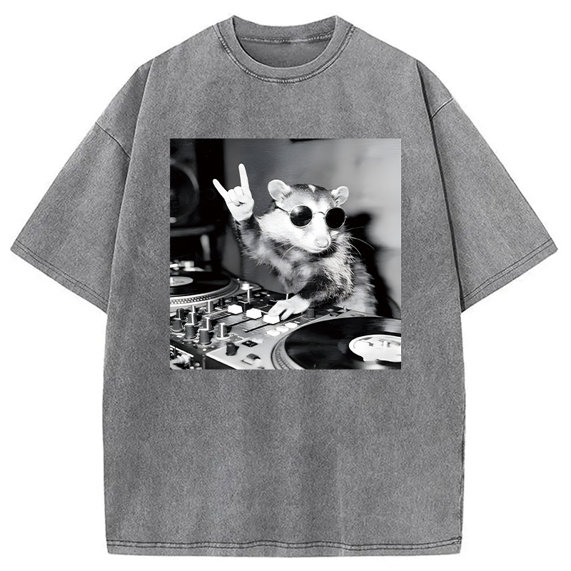Modecanvas DJ Possum DTG Printing Washed T-Shirt