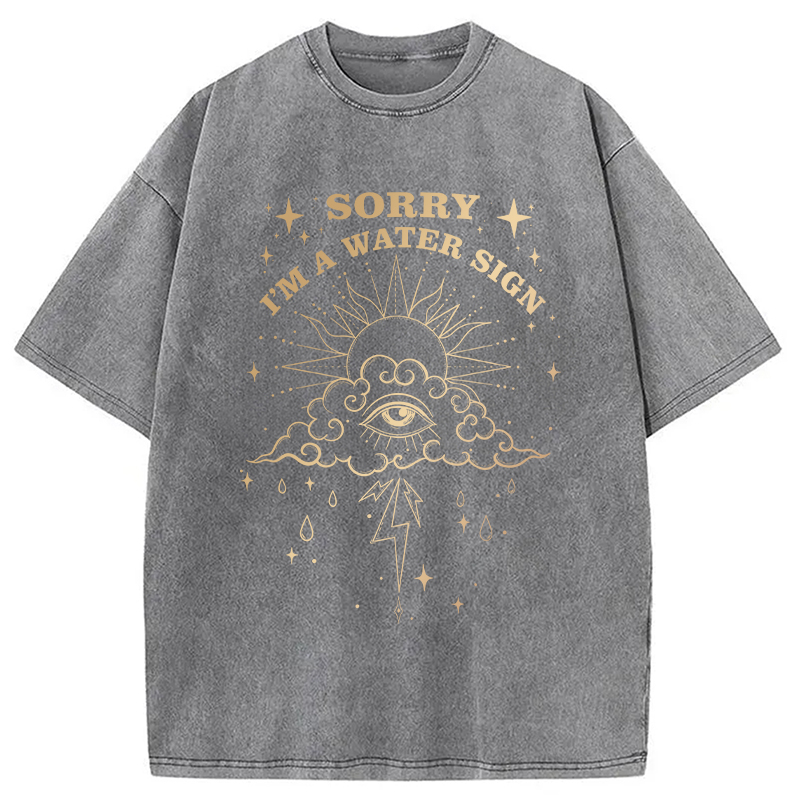 Modecanvas Sorry I'm A Water Sign DTG Printing Washed T-Shirt