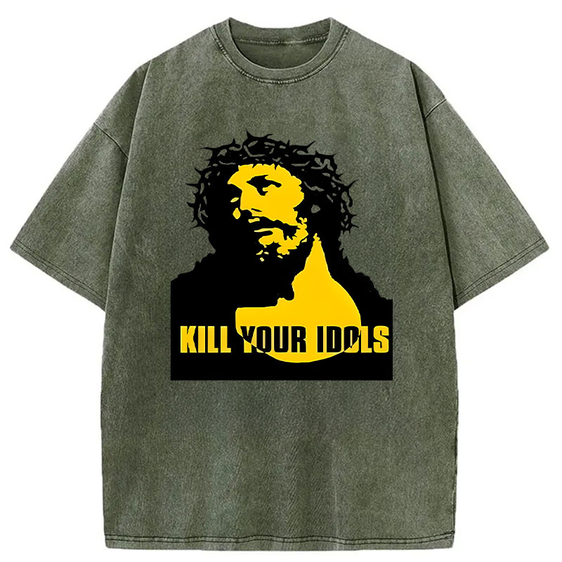 Modecanvas Kill Your Idols DTG Printing Washed T-Shirt