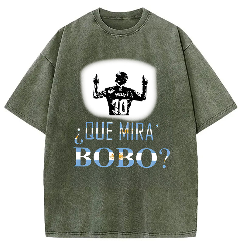 Modecanvas Que Miras Bobo DTG Printing Washed T-Shirt