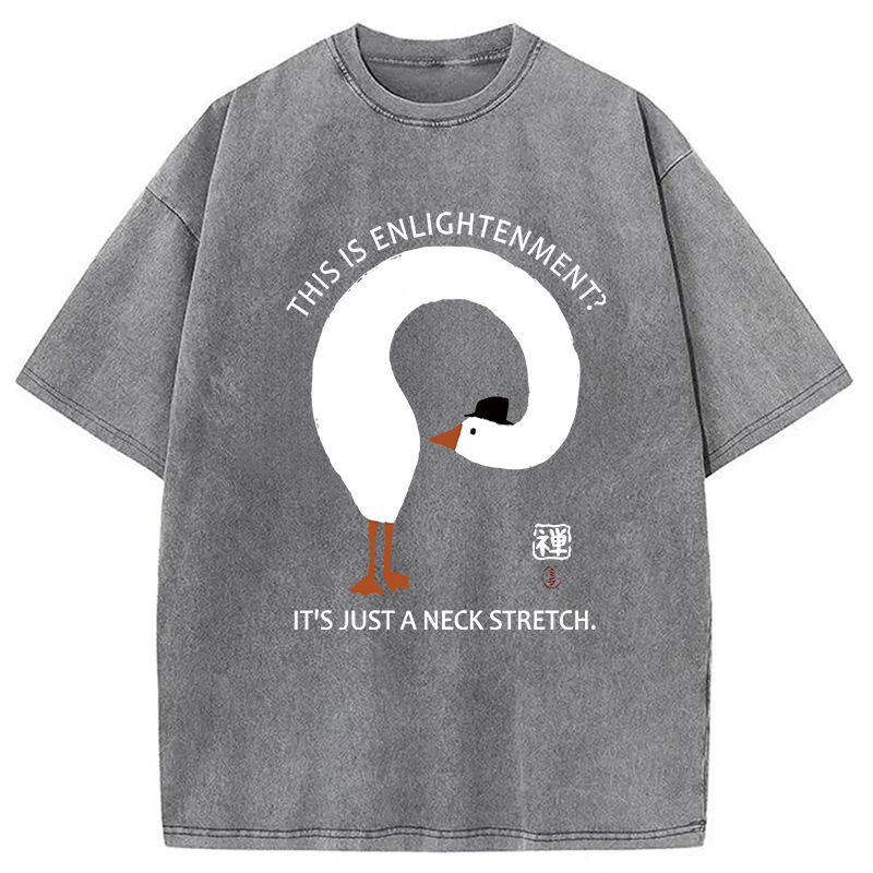 Modecanvas Funny Neck Stretch Of Zen Washed T-Shirt