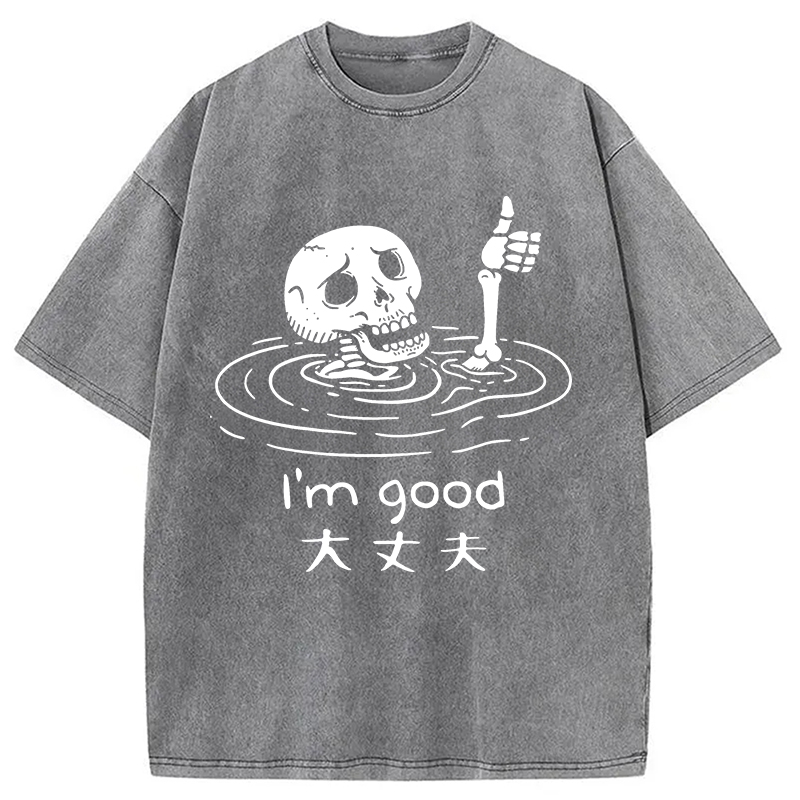 Modecanvas Drowned Skeleton Washed T-Shirt