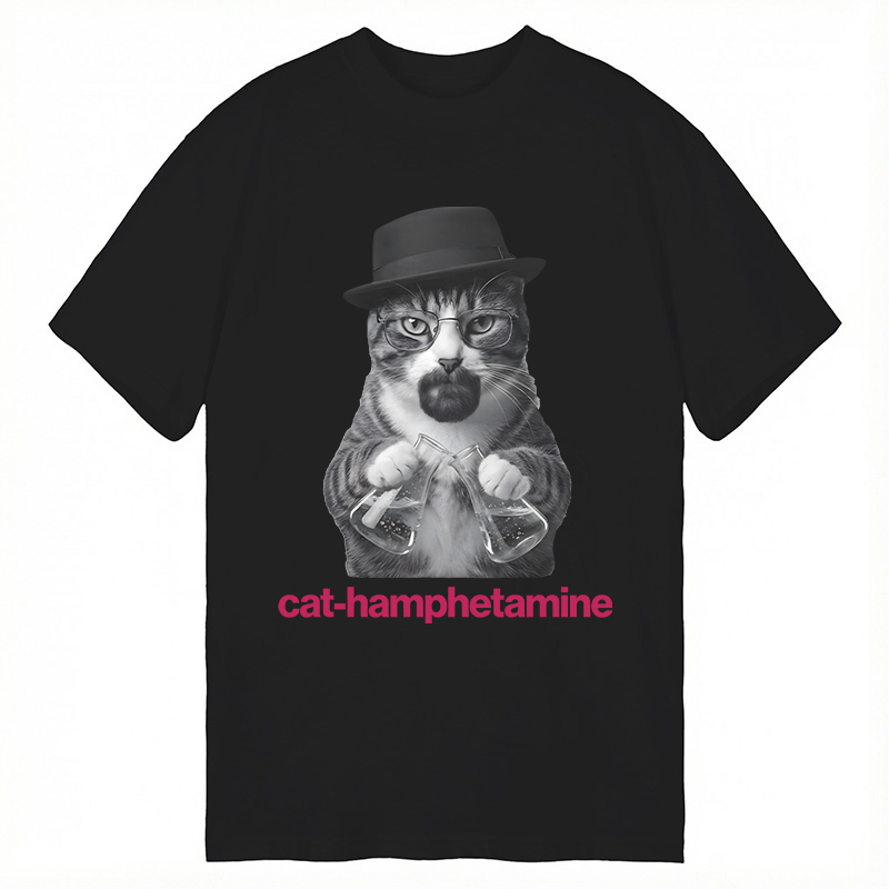 Modecanvas Breaking Bad Inspired Cat DTG Printing Classic T-Shirt-modecanvas