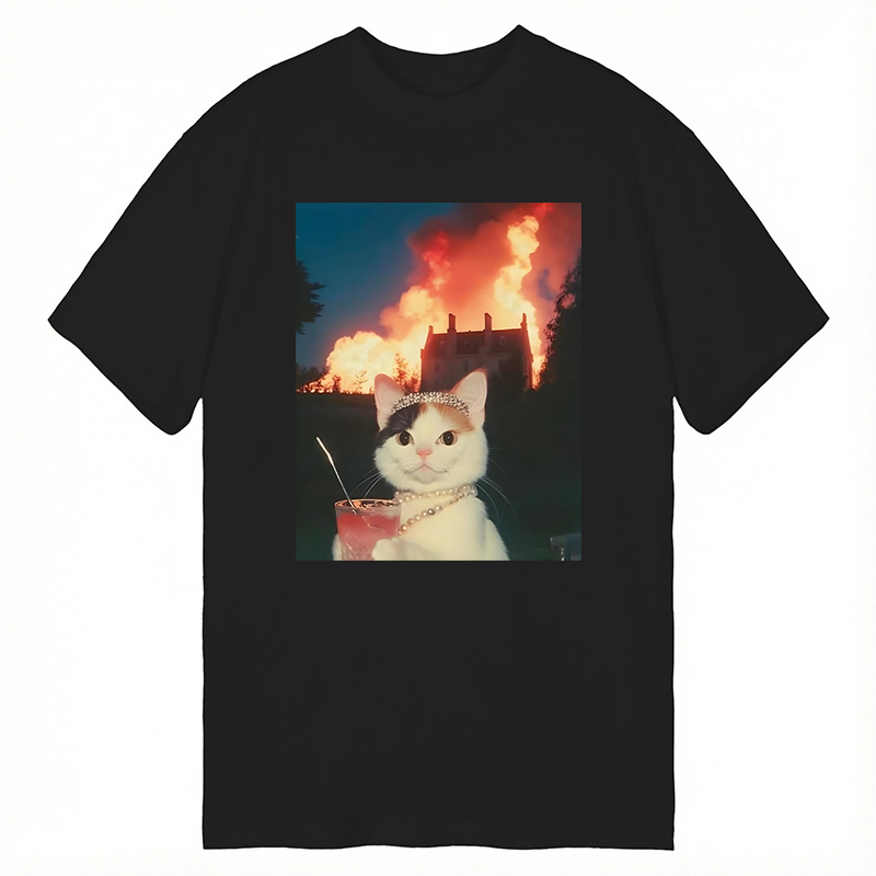 Modecanvas Chill Cat Meme DTG Printing Classic T-Shirt-modecanvas