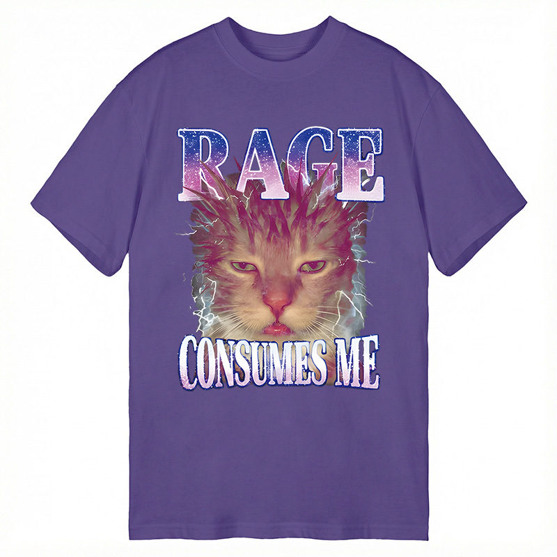 Modecanvas Rage Consumes Me Cat DTG Printing Classic T-Shirt-modecanvas