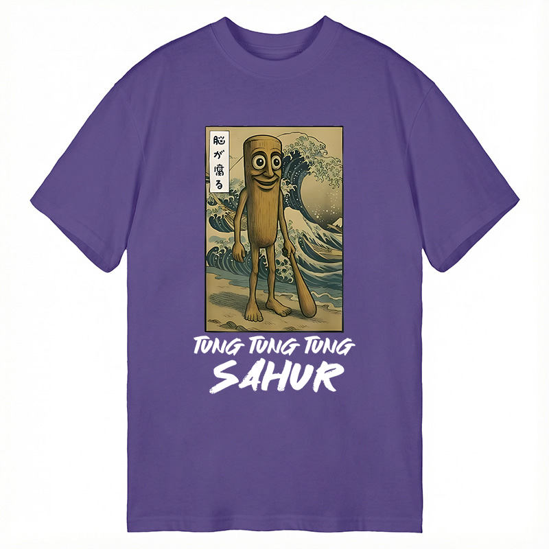 Modecanvas Tung Tung Tung Sahur Funny Italian Brainrot Meme DTG Printing Classic T-Shirt-modecanvas