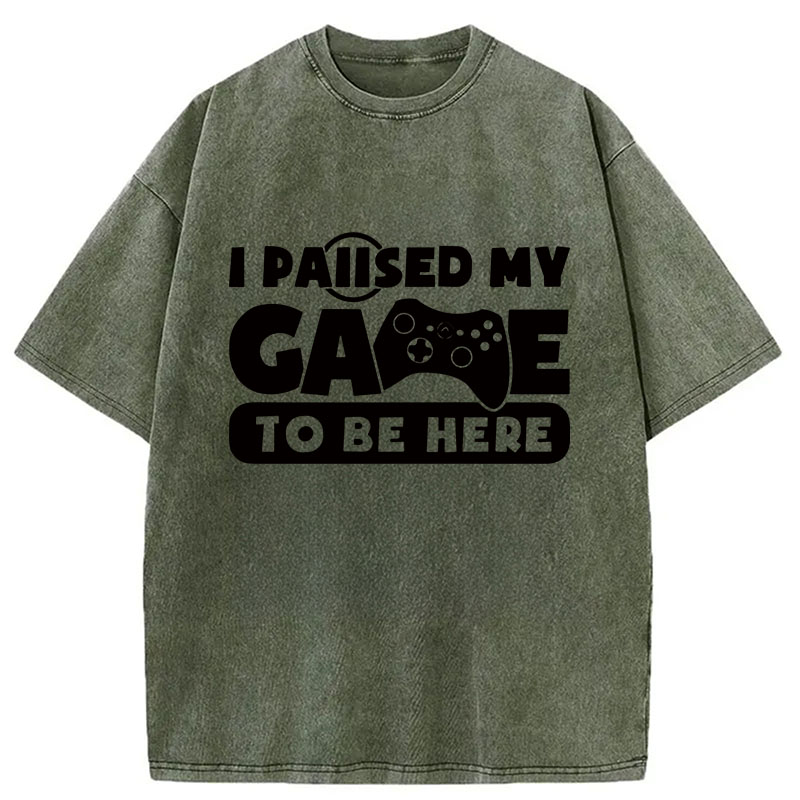 Modecanvas Paused My Game DTG Printing Washed T-Shirt