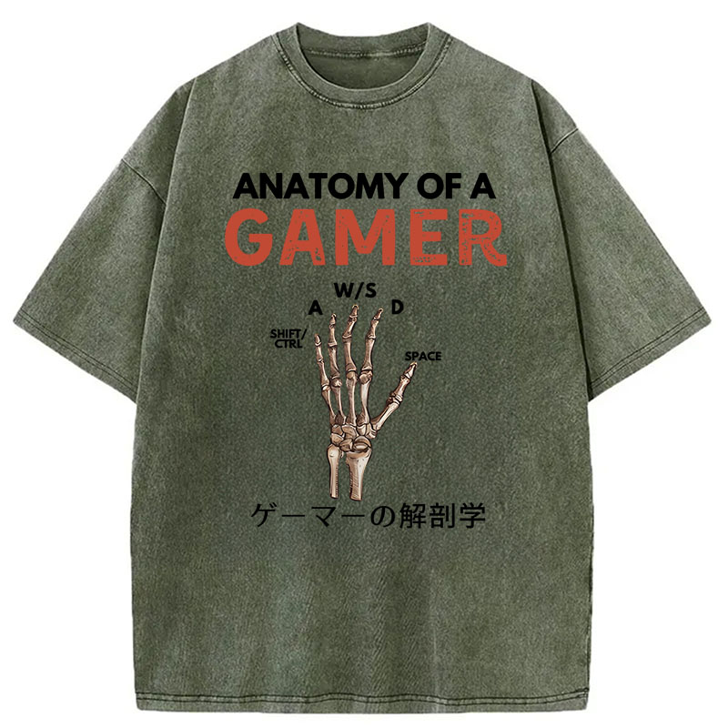 Modecanvas Anatomy of A Gamer DTG Printing Washed T-Shirt