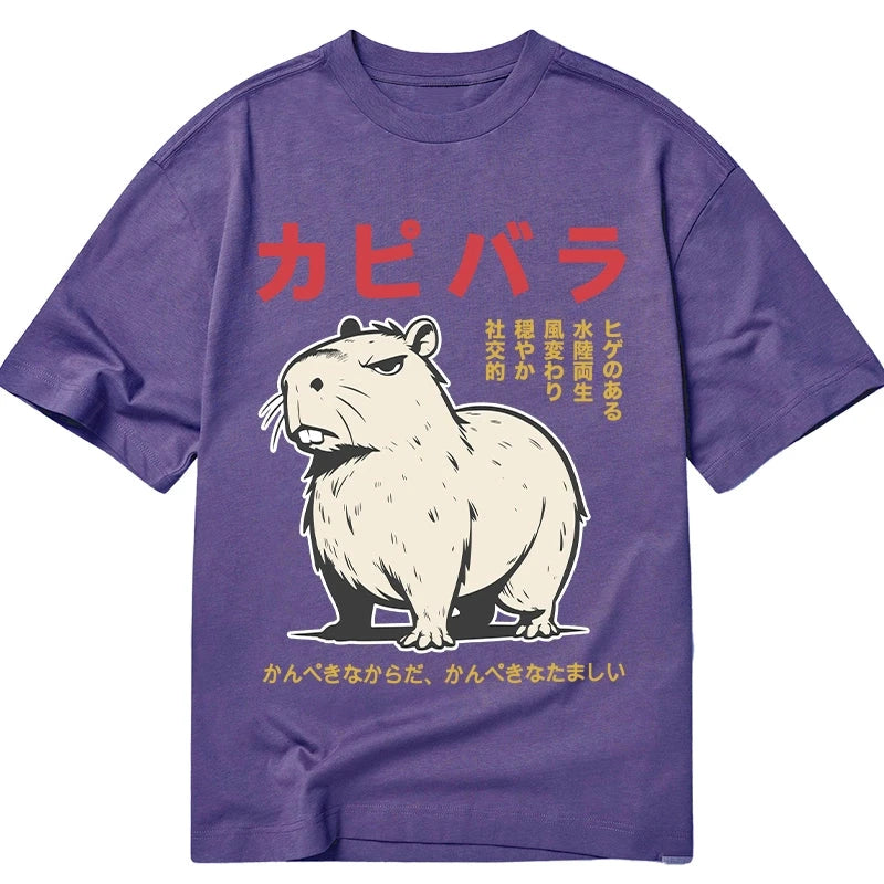 Modecanvas Angry Capybara Japan DTG Printing Classic T-Shirt-modecanvas