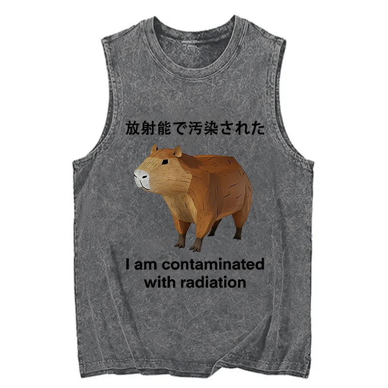 Modecanvas Capybara Contaminated By Radiation DTG Printing Washed Tank-modecanvas