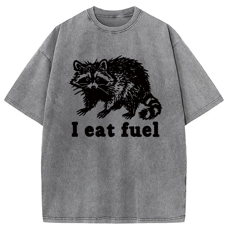 Modecanvas Funny Raccoon Sarcastic Meme Washed T-Shirt