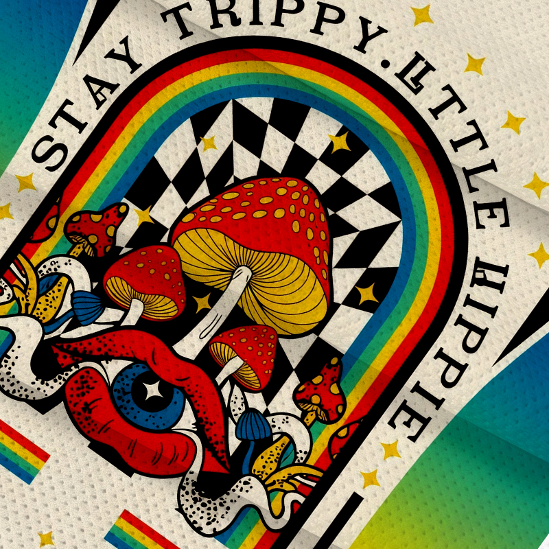 Modecanvas Stay Trippy Little Hippie Jersey Short