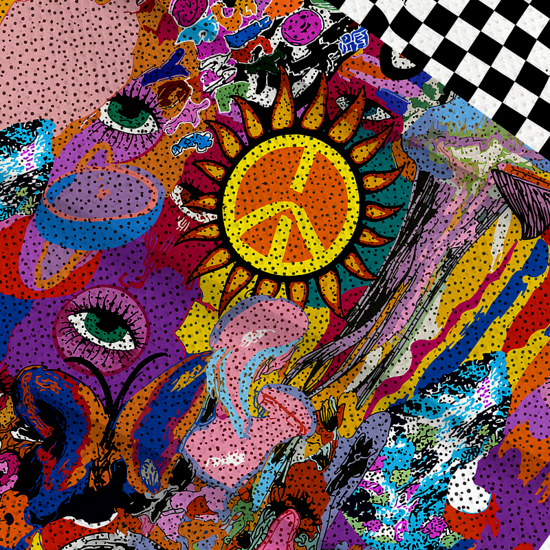 Modecanvas Trippy Colorful Rave Jersey Short