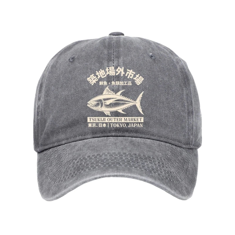 Modecanvas Japan Tsukiji Fish Market Washed Cap-modecanvas