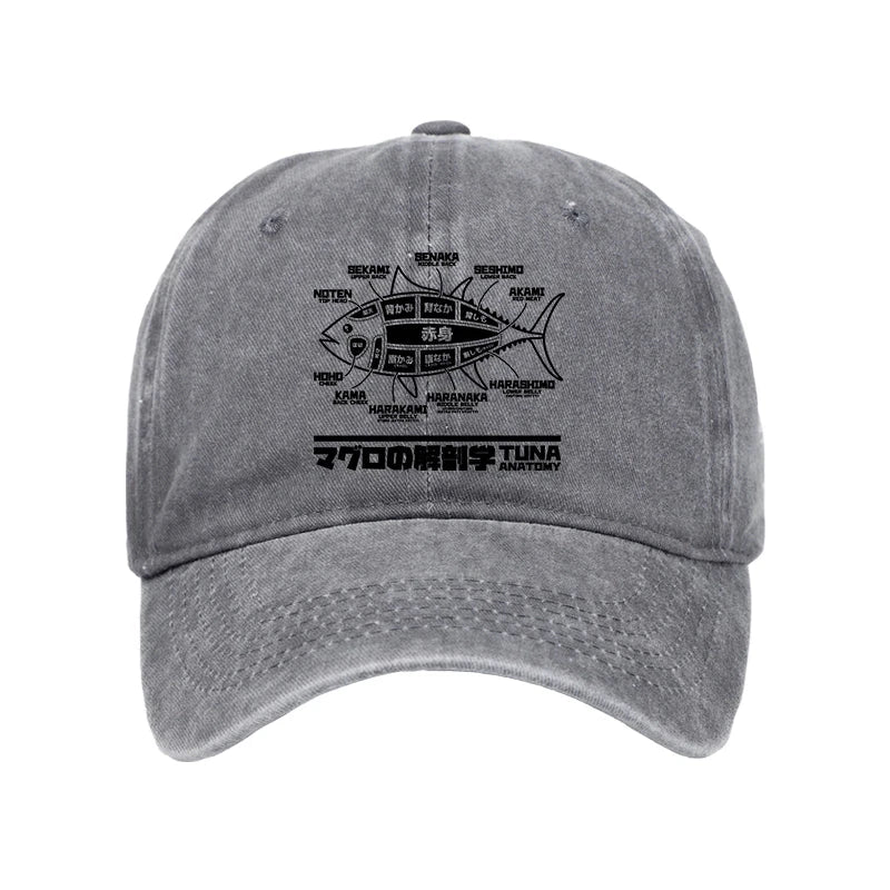 Modecanvas Tuna Dissection Map Japanese Washed Cap-modecanvas