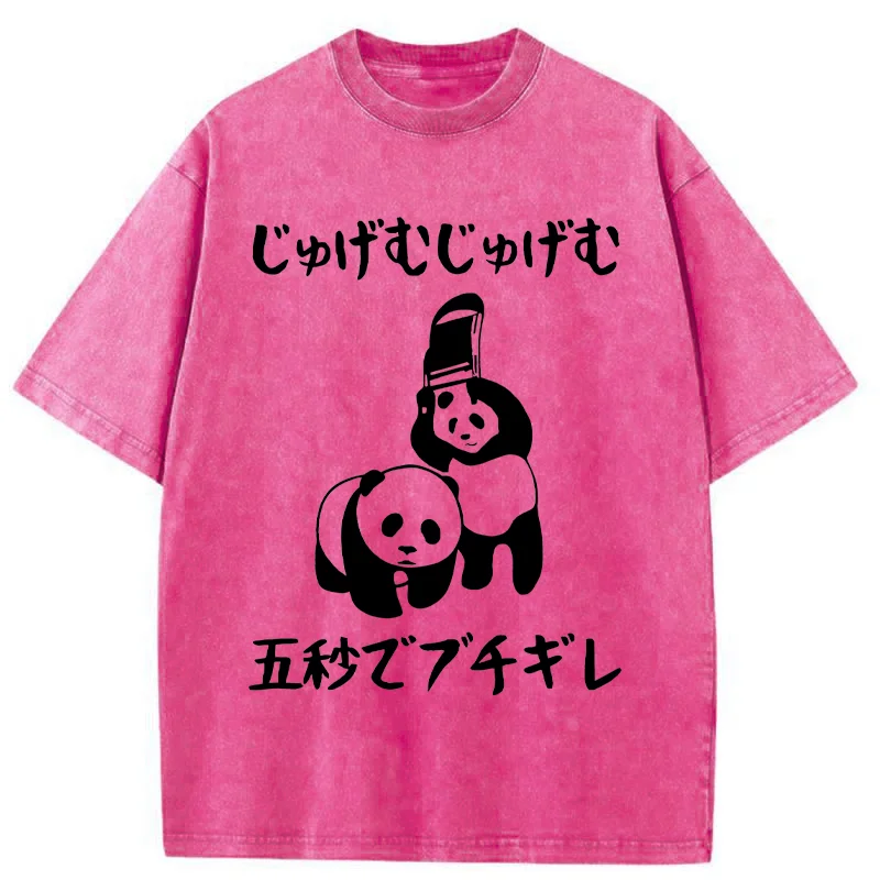 Modecanvas Japanese Panda War Washed T-Shirt