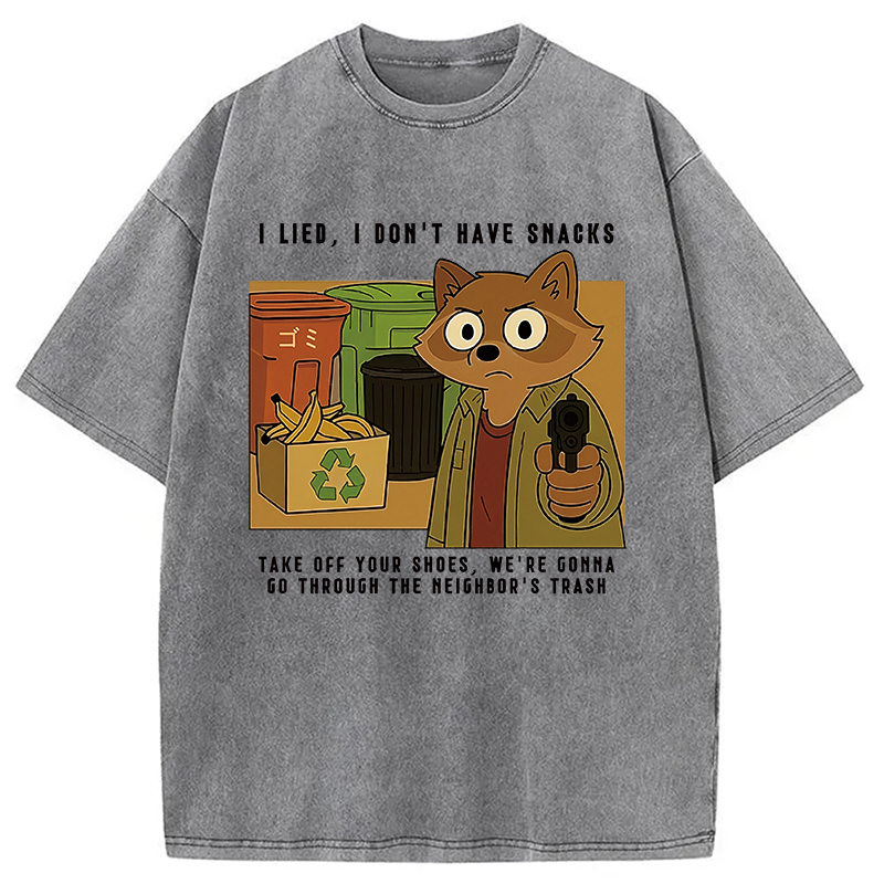 Modecanvas No Snacks Only Trash Hunting Washed T-Shirt