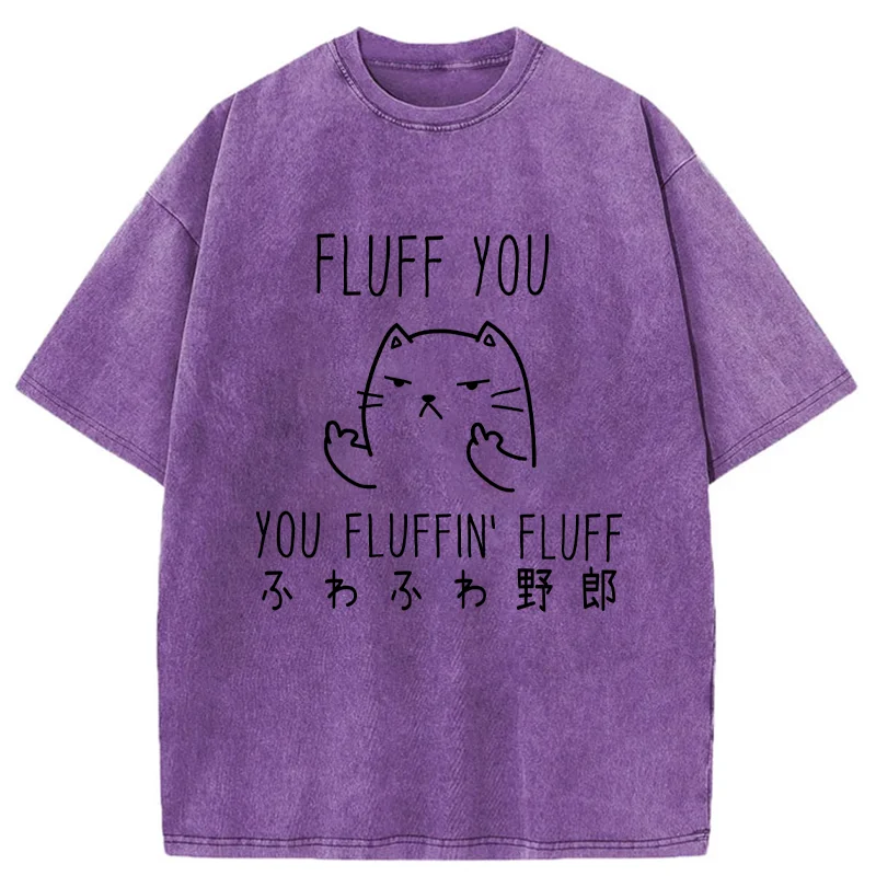 Modecanvas Fluff You Cat Washed T-Shirt
