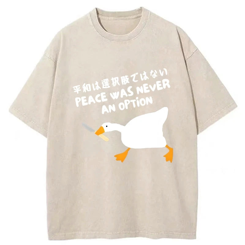 Modecanvas Duck With Knife In Mouth Washed T-Shirt