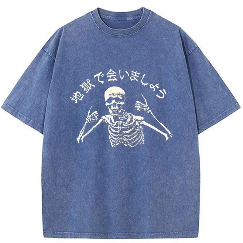 Modecanvas See You In Hell Japanese Washed T-Shirt