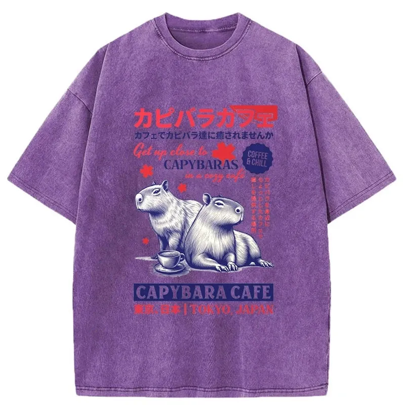Modecanvas Tokyo Japan Capybara Cafe Washed T-Shirt