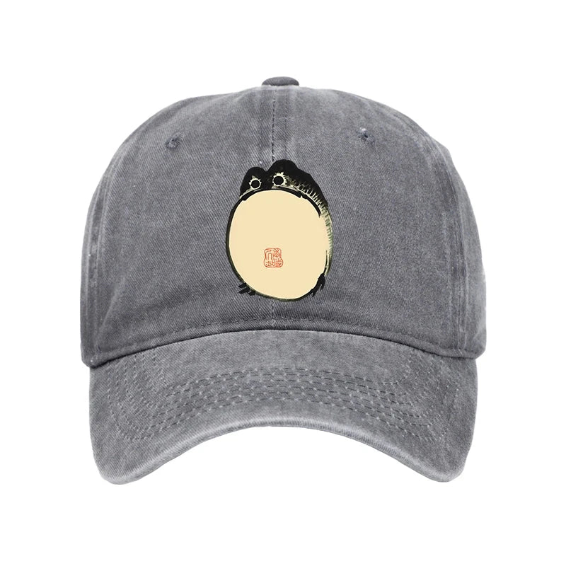 Modecanvas Grumpy Frog Japanese Washed Cap-modecanvas