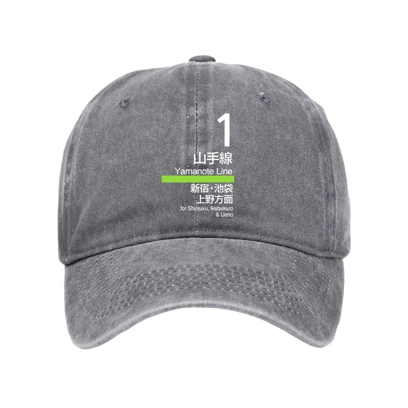 Modecanvas Tokyo Yamanote Line Platform Sign Washed Cap-modecanvas