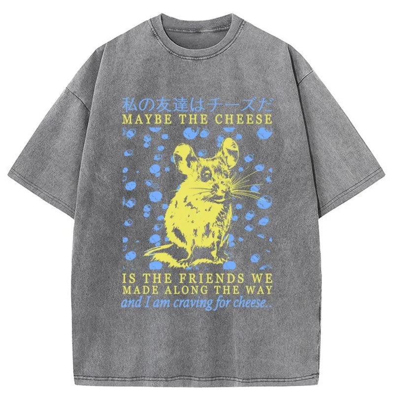 Modecanvas My Friend Is Cheese Washed T-Shirt