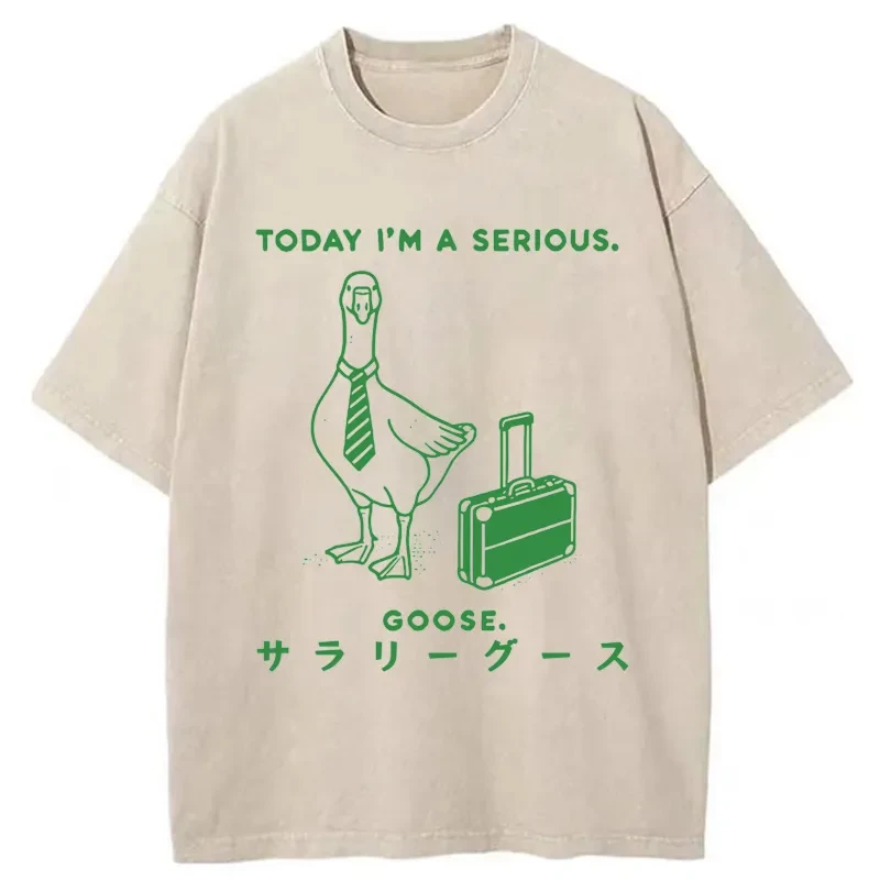 Modecanvas Hard Working Goose Washed T-Shirt