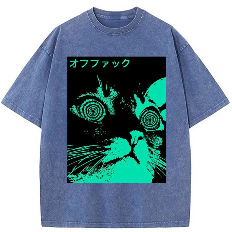Modecanvas Cool Cat Japanese Washed T-Shirt