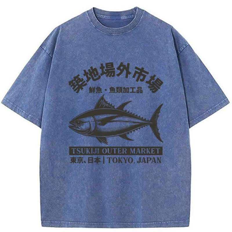 Modecanvas Sakana Tsukiji Fish Market Washed T-Shirt